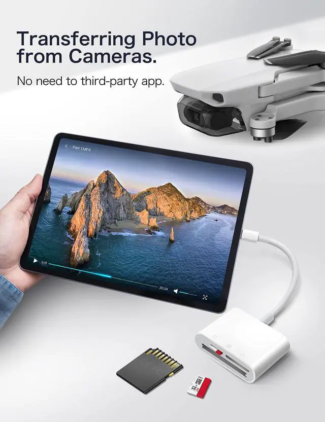 Alt view image 6 of 7 - USB C SD Card Reader for iPhone 15/iPad/Mac, ChiaoPio USB C to SD CF, Type C Memory Card Adapter with Compact Flash/CF/SD/MicroSD Slots Compatible with iPad MacBook Pro/Air/Mini Mac Laptop