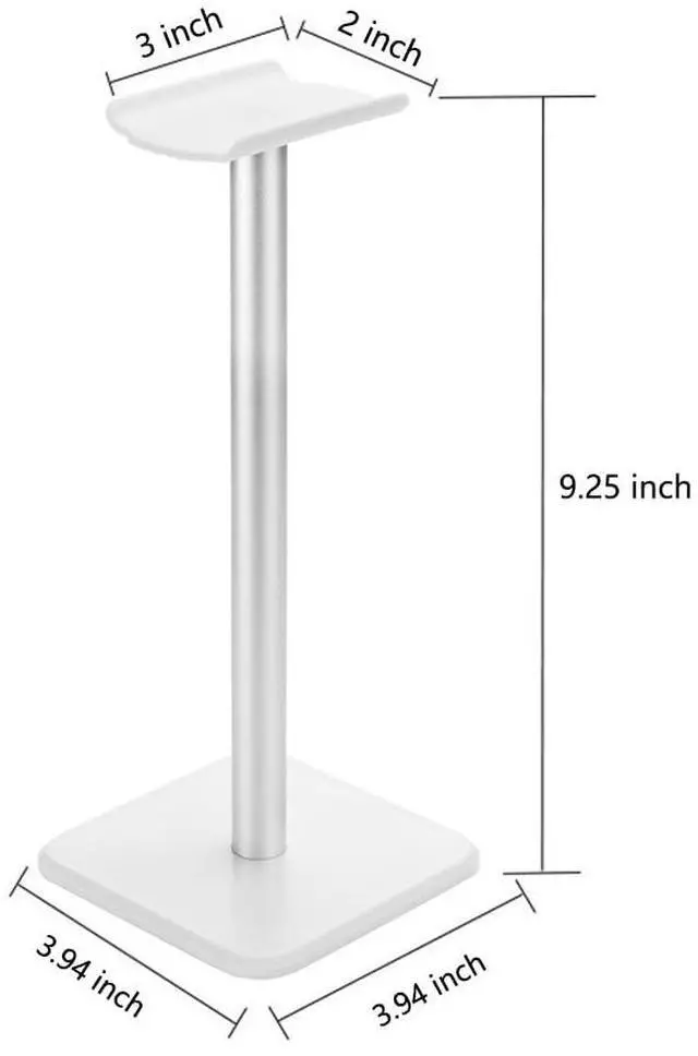 Alt view image 4 of 4 - Headphone Stand Gaming Headset Holder Universal Aluminum Metal Headphone Holder Hanger with Aluminum Supporting Bar Flexible Headrest ABS Solid Base for All Headphone,White