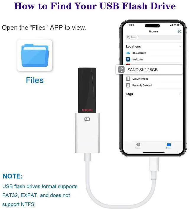 Alt view image 6 of 7 - USB-C to USB Adapter for iPhone 15 16 17 MacBook Pro Air 2025 iMac iPad mini Pro, Apple MFi Certified USB OTG Cable Converter Support Camera, Card Reader, USB Flash Drive, MIDI Keyboard (White)