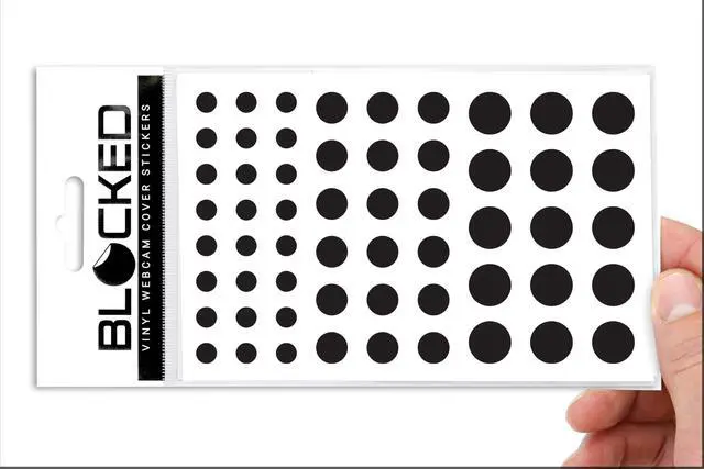 Main image of Original Vinyl Webcam Cover Stickers | 57 Restickable & Stackable Privacy Covers | for All Camera-endable Devices | 3-Sizes | Black (Matte)