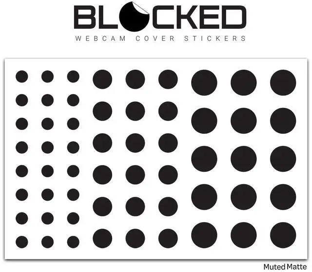 Alt view image 4 of 7 - Original Vinyl Webcam Cover Stickers | 57 Restickable & Stackable Privacy Covers | for All Camera-endable Devices | 3-Sizes | Black (Matte)