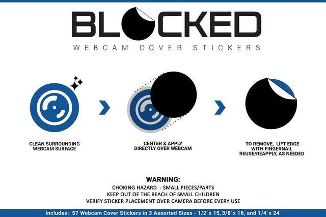 Alt view image 7 of 7 - Original Vinyl Webcam Cover Stickers | 57 Restickable & Stackable Privacy Covers | for All Camera-endable Devices | 3-Sizes | Black (Matte)