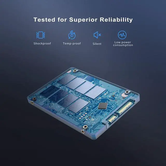 Alt view image 4 of 7 - 512GB SSD Internal Solid State Hard Drive, 3D NAND 2.5inch SATA III 6GB Internal SSD, Up to 550MB/s, Upgraded Performance for PC Laptop Game Creation