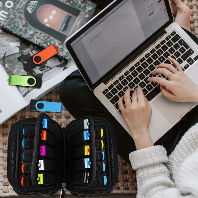 Alt view image 4 of 6 - Flash Drive Case 20 Slots Storage Case JBOS USB Holder Storage Bag for Flash Drive Electronic Accessories Organizer for Memory Stick, Jump Drive, Thumb Drive, USB Cases