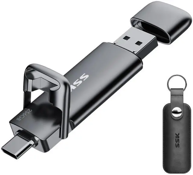 Main image of 256GB Dual USB C Flash Drive, 2-in-1 Type C+ USB A 3.2 Gen2 Solid State Thumb Drive,Speed Up to 550MB/s Memory Stick Data Storage for iPhone 15, Android Phone,Tablet,MacBook,Windows