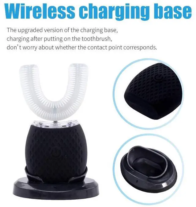 Alt view image 6 of 7 - Ultrasonic Toothbrush for Adults Automatic Electric Toothbrush Portable Washable Soft Bristles 30s Automatic Timer Wireless Charging Dual-Use for Travel & Home