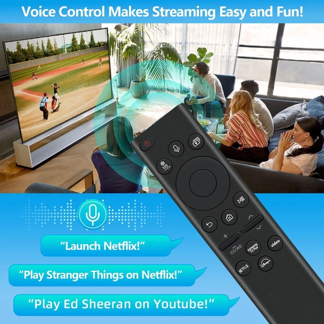 Alt view image 6 of 7 - Rechargeable TV Remote for Samsung Smart TVs, Replacement for All 2019-2026 Samsung TV Remote Control with Voice Control. USB-C Fast Charging. Solar Charging