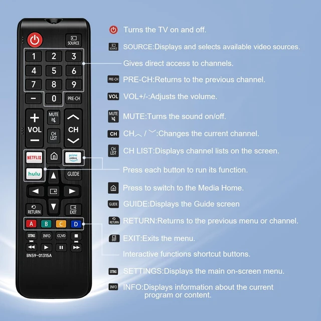 Alt view image 5 of 7 - Universal Remote Control for Samsung Smart TV Replacement Compatible with Samsung Smart TV 2015-2024 Models, Quick Access ButtonSimple use
