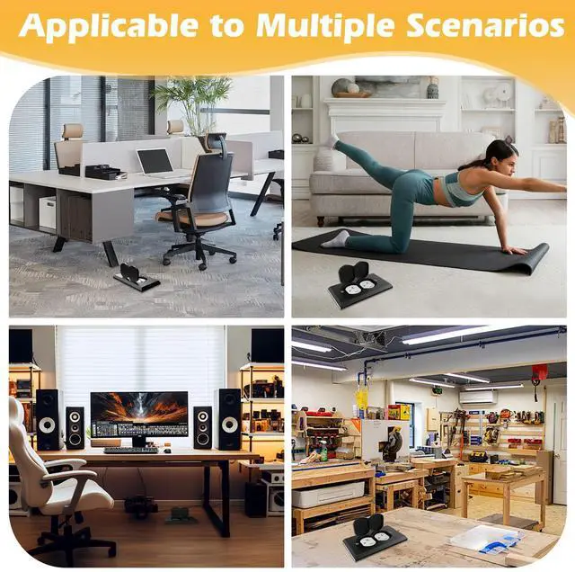 Alt view image 7 of 7 - Floor Outlet Cover Box, Stainless Steel Recessed Floor Outlet Cover Plate, Flip Lid 20A Tamper Resistant Receptacle Socket with Watertight Gasket, Black Finish Suitable for Flooring,Tiles,Carpet