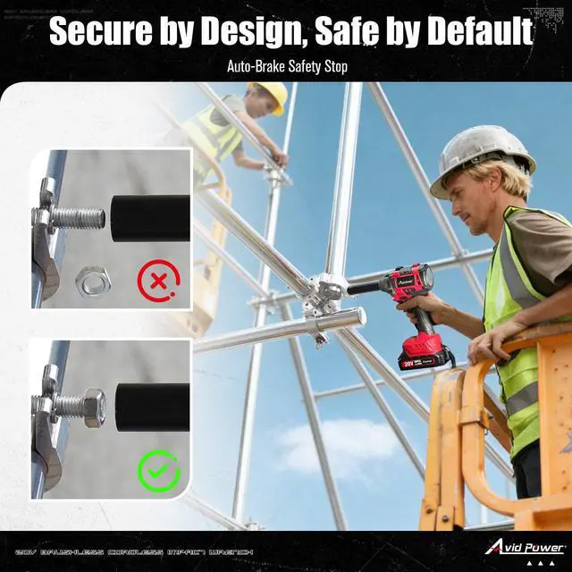 Alt view image 5 of 7 - Impact Wrench, 1/2 Impact Gun Brushless Max Torque 332 Ft-lbs (450 N.m), 20V Cordless Impact Wrenches with 2.0 Ah Battery, 2 Variable Speeds, 4PCS Impact Sockets, Charger, Tool Bag