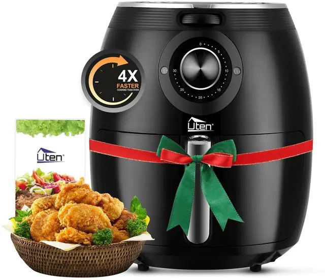 Main image of Air Fryer 5.8QT/5.5L, Uten 1700W AirFryer High-Power Electric Hot Temperature Control & Timer Knob, Non Stick Fry Basket, Dishwasher Safe, Apply to Party, Afternoon Tea, Black