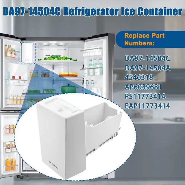 Alt view image 4 of 6 - DA97-14504C, DA97-14504A Ice Container, Ice Bucket, Compatible with Samsung | Ice Maker Replacement Ice Tray Ice Container Assembly Parts RF23J9011SR, RF23HTEDBSR, RF22KREDBSR Ice Bin,etc