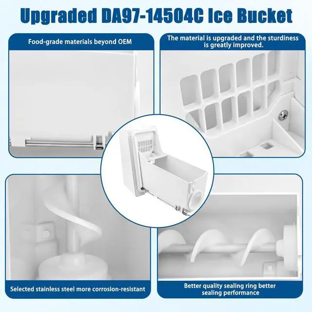 Alt view image 5 of 6 - DA97-14504C, DA97-14504A Ice Container, Ice Bucket, Compatible with Samsung | Ice Maker Replacement Ice Tray Ice Container Assembly Parts RF23J9011SR, RF23HTEDBSR, RF22KREDBSR Ice Bin,etc