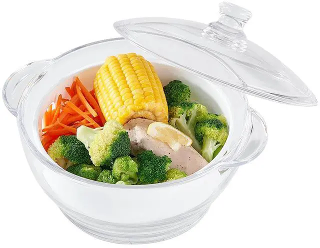 Main image of Glass Microwave Steamer for Vegetables, Broccoli, Fish & Food Oven Safe Steamer Bowl for Cooking, BPA-Free, Odorless & Dishwasher Safe1.5L