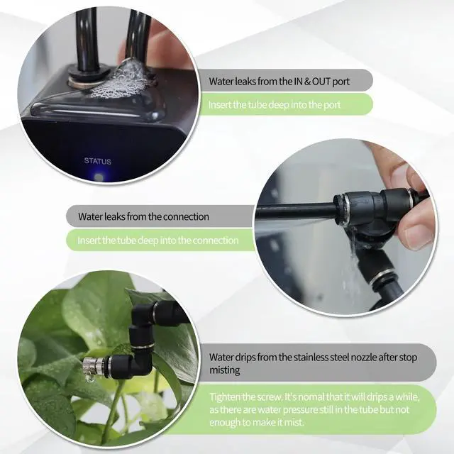 Alt view image 5 of 7 - Reptile Humidifier, Misting System for Terrariums, Automatic with Adjustable Spray Nozzles, Black