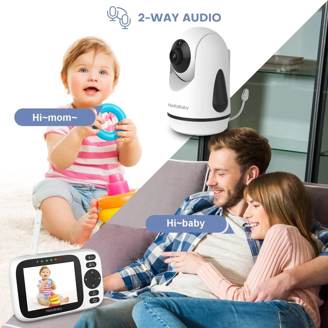 Alt view image 4 of 7 - Baby Monitor No WiFi with 3.2 Inch Screen - Pan Tilt Zoom Camera | 2-Way Talk, Night Vision, ECO VOX Audio Mode, 1000ft Long Range, Temperature Display, Portable Travel, Baby Elderly Parents