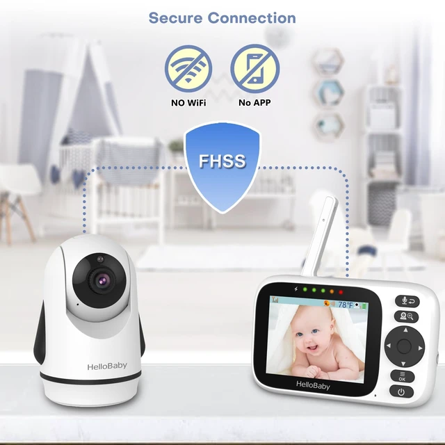 Alt view image 6 of 7 - Baby Monitor No WiFi with 3.2 Inch Screen - Pan Tilt Zoom Camera | 2-Way Talk, Night Vision, ECO VOX Audio Mode, 1000ft Long Range, Temperature Display, Portable Travel, Baby Elderly Parents