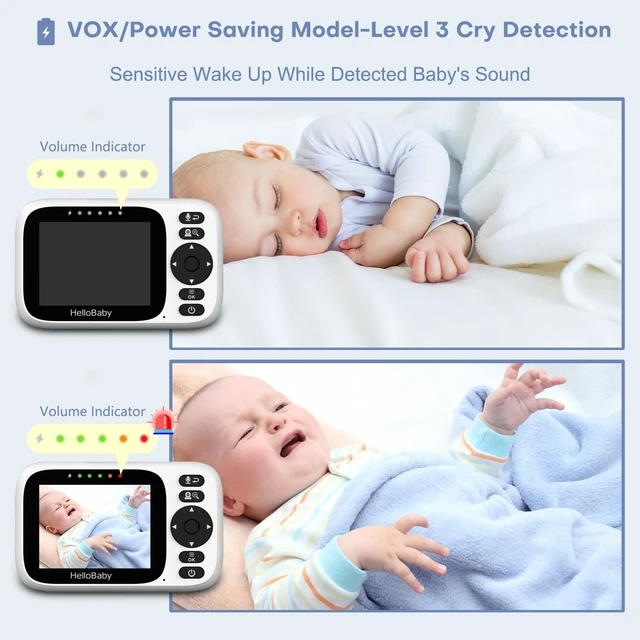 Alt view image 7 of 7 - Baby Monitor No WiFi with 3.2 Inch Screen - Pan Tilt Zoom Camera | 2-Way Talk, Night Vision, ECO VOX Audio Mode, 1000ft Long Range, Temperature Display, Portable Travel, Baby Elderly Parents