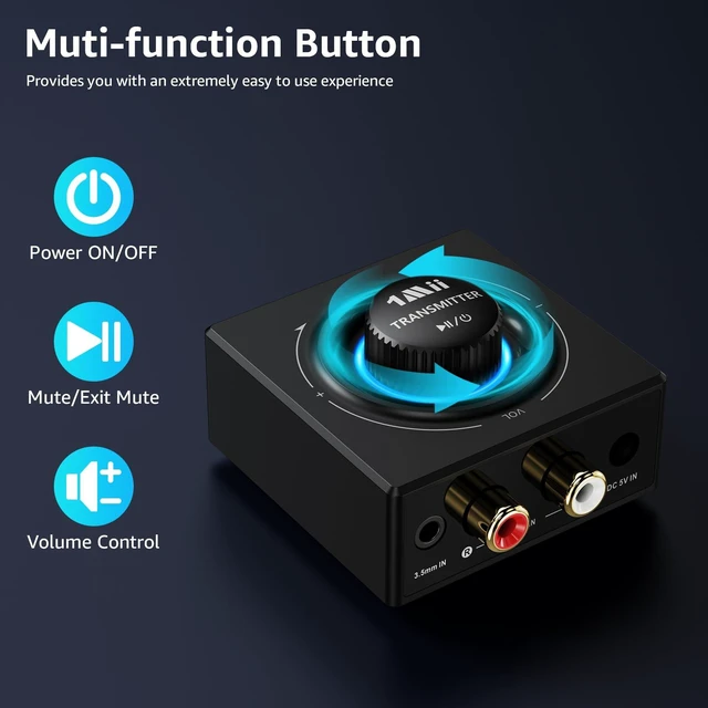 Alt view image 4 of 7 - Wireless Audio Transmitter Receiver Set (1 TX + 1 RX) for TV Wireless Audio Adapter with RCA/AUX out, 25ms Low Latency 262ft Long Range, for TV/Soundbar/Powered Speakers/Amplifier