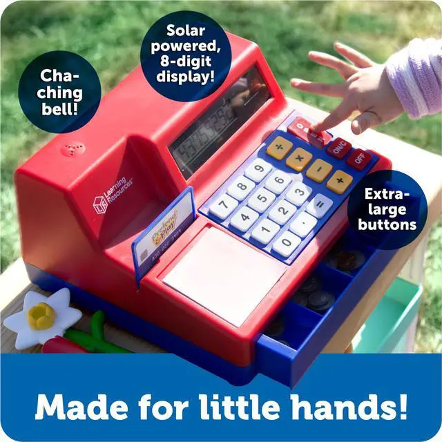 Alt view image 4 of 7 - Pretend & Play Calculator Cash Register Toy - Gift for Kids, Toddler Toys, Play Money & Credit Card, Shopping Store Playset, Educational Preschool Activities