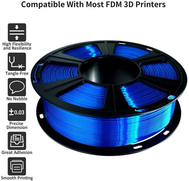 Alt view image 4 of 7 - 3D Printer Filament, Silk Royal Blue Pla Filament, 1Kg(2.2lbs) Spool, 1.75mm Dimension Accuracy +/- 0.03mm, 3D Printing Filament