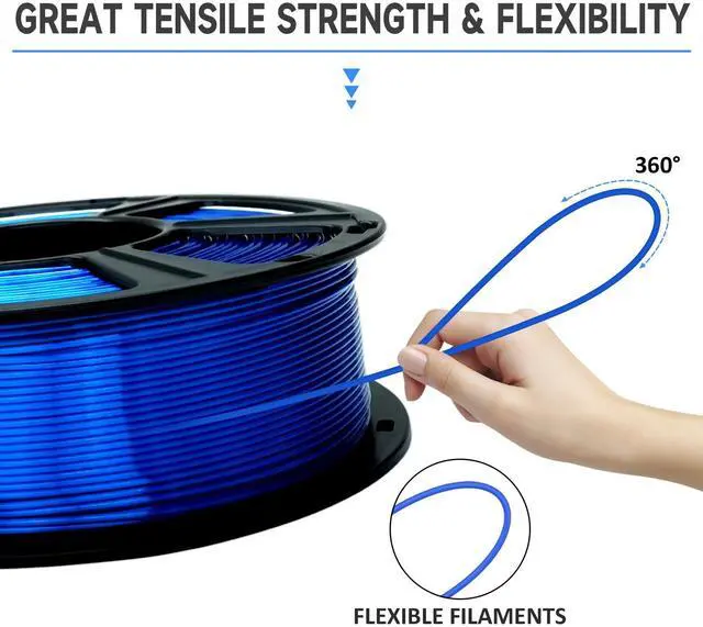 Alt view image 5 of 7 - 3D Printer Filament, Silk Royal Blue Pla Filament, 1Kg(2.2lbs) Spool, 1.75mm Dimension Accuracy +/- 0.03mm, 3D Printing Filament