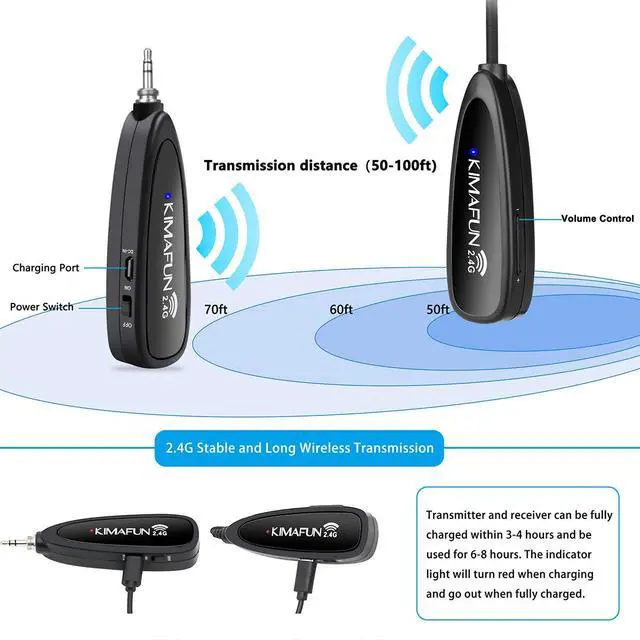 Alt view image 2 of 7 - Headset Wireless Microphone System, No Need Bluetooth, Waterproof Head Mic for Fitness Instructor, Teaching Online, Yoga Classroom, Spinning Coach, Speaker, iPhone, Android Phone, G100-1