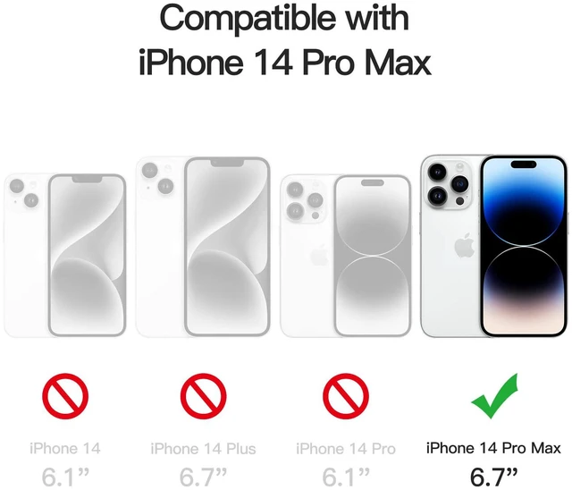 Alt view image 2 of 6 - Case for iPhone 14 Pro Max, Anti-Yellowing, Clear | Shockproof Protection, Scratch Resistant Hard PC Back, Durable Transparent TPU Bumper