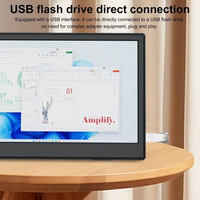 Alt view image 4 of 7 - 11.6 Inch Portable Monitor,Small Monitor,Display with Built-in Stand, Ultra-Slim Travel Screen for Laptop PC Mac Phone PS4 Xbox Switch, External Second Monitor for Home Office