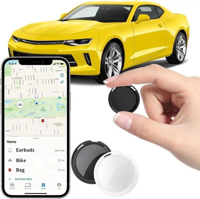 Main image of 2 Pack GPS Tracker for Vehicles Work with Find My (iOS Only) Real Time Mini Car Air Tracker Tag Devices Global Coverage Hidden Car Locator Tracking No Monthly Fee No Subscription No SIM Card Required