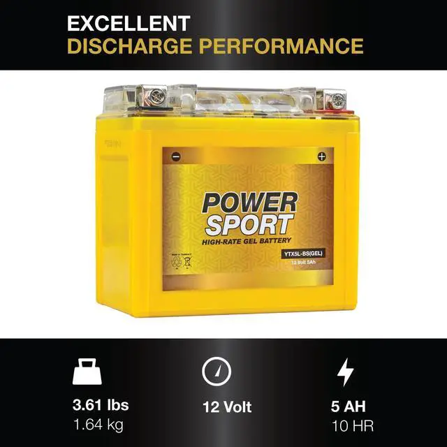 Alt view image 5 of 7 - YTX5L-BS Gel Battery 12V 5Ah 130 CCA Powersport Motorcycle Battery for Skyhawk, Predator, Sportsman, Raptor, X5L / FA-YTX5L / GTX5L-BS Applications, Sealed Gel Technology Atv Batteries