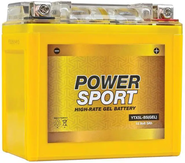 Main image of YTX5L-BS Gel Battery 12V 5Ah 130 CCA Powersport Motorcycle Battery for Skyhawk, Predator, Sportsman, Raptor, X5L / FA-YTX5L / GTX5L-BS Applications, Sealed Gel Technology Atv Batteries