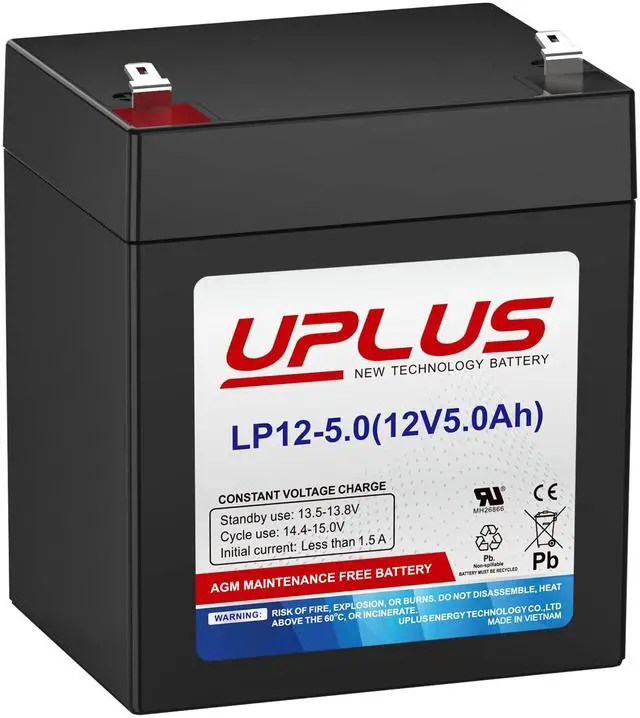 Main image of LP12-5.0 12V 5Ah Rechargeable AGM Battery SLA Replacement for DJW12-4.5, Backup for LiftMaster/Craftsman 4228 Garage Door Opener, Security Alarm System etc.