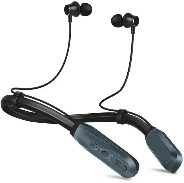 Main image of Neckband Bluetooth Headphones, 200H Long Playtime Wireless Stereo Neckband Earbuds with Microphone, Waterproof Around The Neck Headphones in Ear Headset for Sports/Workout/Office (Dark Blue)