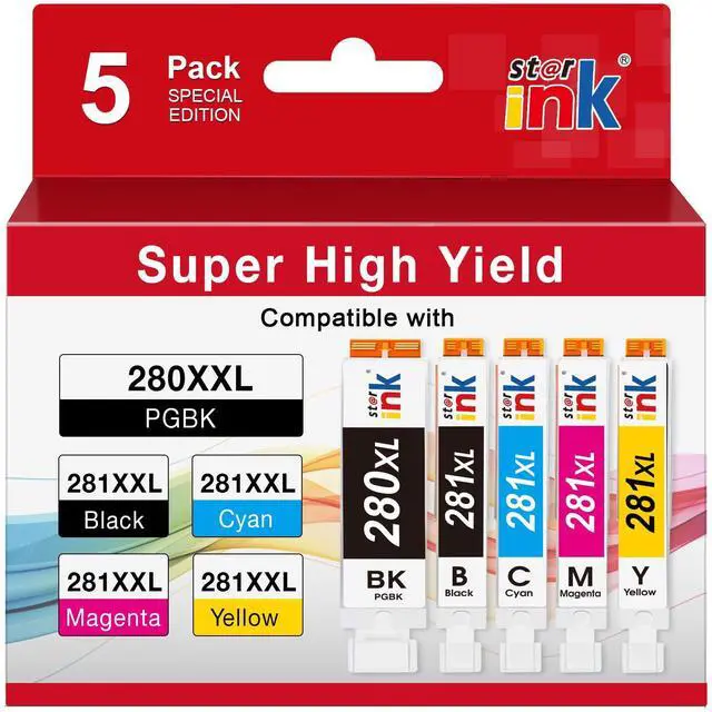 Main image of PGI-280XXL/CLI-281XXXL Replacement for Canon 280 281 Ink Cartridges Compatible with Canon TR8620a Ink Cartridges TR8520 Ink TR8620 TR7520 TS6320 TS6120 TS9120 TS8500 TR8600 TS9521C-5Pack