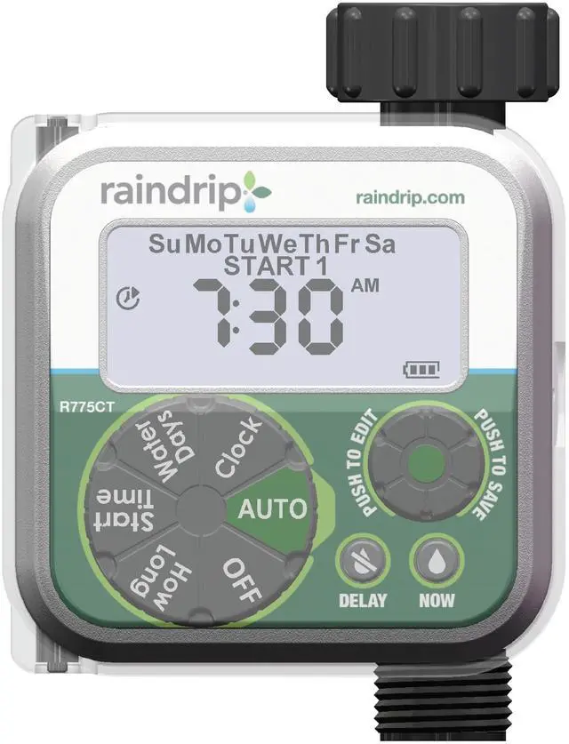 Main image of Digital Hose-End Automatic Water Timer, Connects to Garden Faucets and Hose Bibbs, with Back-Lit LCD Screen for Drip Irrigation, Garden, Self-Watering, Grey