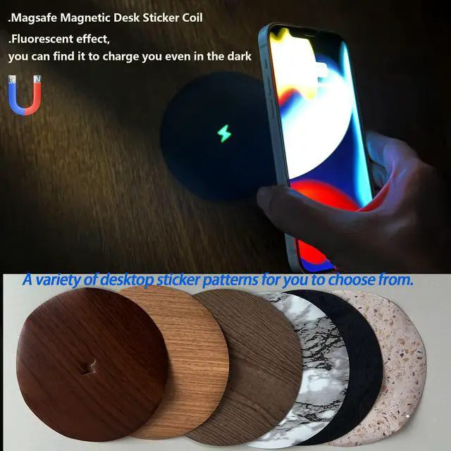 Alt view image 3 of 4 - Magnetic Invisible Wireless Charger 40MM,Furniture Under Table Wireless Charger 15W