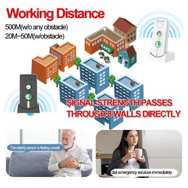 Alt view image 5 of 7 - 2 Way Voice Intercom,Wireless Intercom System Elderly,Long Range,Push to Talk,Home Security,Indoor Outdoor System,Fit for Home Hospital Office