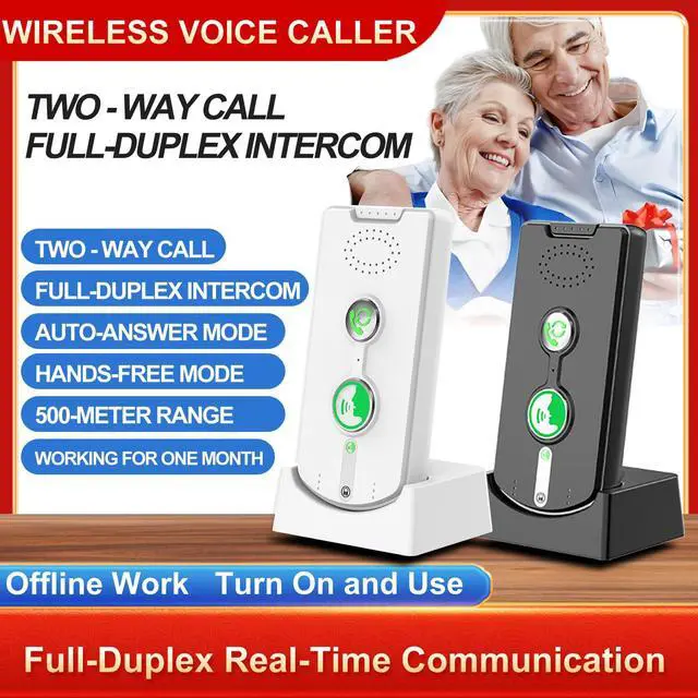 Alt view image 7 of 7 - 2 Way Voice Intercom,Wireless Intercom System Elderly,Long Range,Push to Talk,Home Security,Indoor Outdoor System,Fit for Home Hospital Office