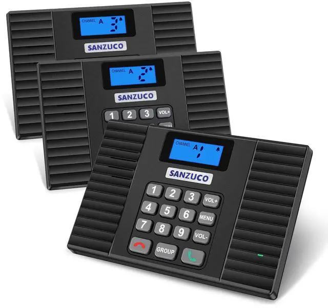 Main image of 60D Intercoms Wireless for Home, 18 Channel Home Intercom System Supports Two-Way Talk, 1400ft Full Duplex Intercom System for House/Office Hands-Free, Group Call, Clear Sound(3 Stations)