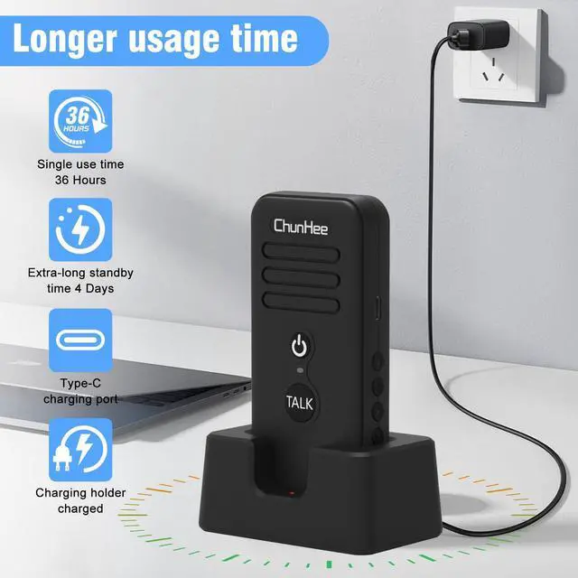 Alt view image 7 of 7 - Intercoms Wireless for Home, Upgraded Long Standby 16 Channels Caregiver Wireless Intercom System for Elderly 1640ft Portable Intercom Two Way Room to Room Communication Intercom for Home Use