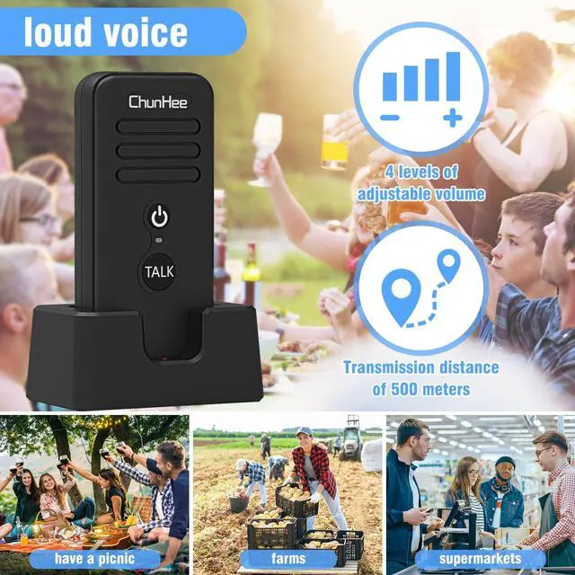 Alt view image 6 of 7 - Intercoms Wireless for Home, Upgraded Long Standby 16 Channels Caregiver Wireless Intercom System for Elderly 1640ft Portable Intercom Two Way Room to Room Communication Intercom for Home Use