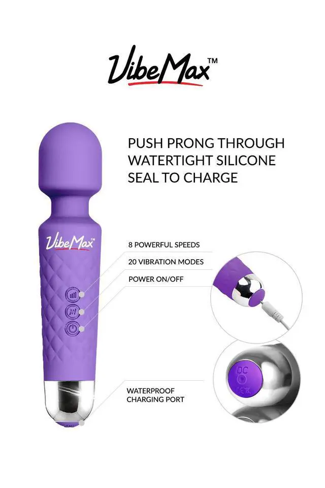 Alt view image 4 of 4 - Rechargeable Personal Massager - Powerful Multi Speed Vibration - Whisper Quiet - Waterproof - for Muscle Tension Relief in Neck, Back, Shoulders, Legs and Feet - Purple