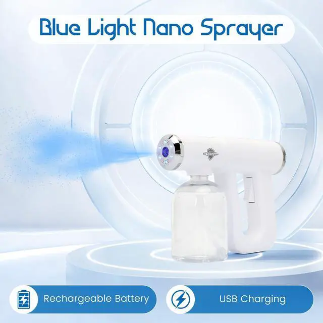 Alt view image 2 of 7 - Disinfectant fogger, K12 Blue Ray Disinfectant Fogger Machine, ULV Nano Sanitizer Gun, Cordless Rechargeable Handheld Sanitizing Sprayer, Electrostatic Portable Sprayerf for Home, Office or Travel
