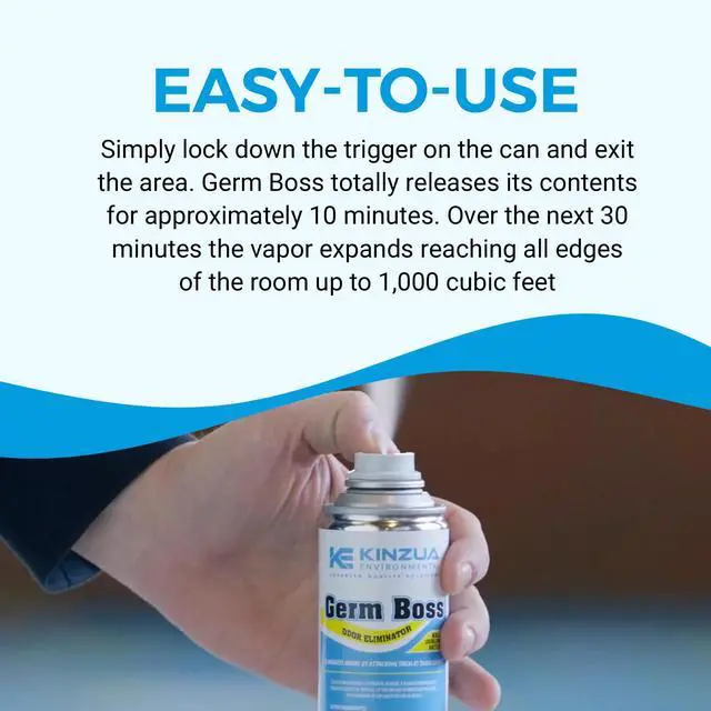 Alt view image 6 of 6 - Germ Boss Strong Odor Eliminator, Fast-Acting Cleaning & Deodorizing Fogger, Mold Bomb Fogger for Smell Control with Fresh Scent, Covers Up to 1,000 cu ft, 6 oz