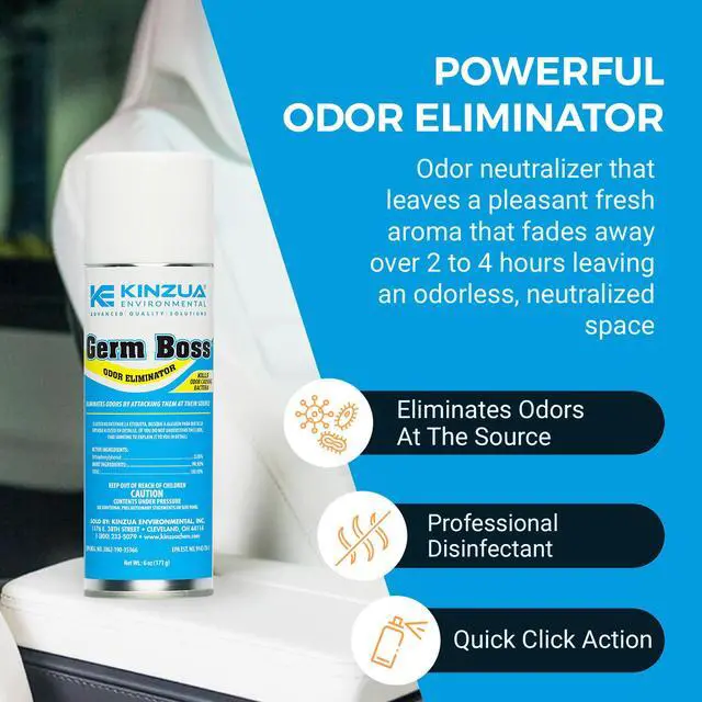 Alt view image 5 of 6 - Germ Boss Strong Odor Eliminator, Fast-Acting Cleaning & Deodorizing Fogger, Mold Bomb Fogger for Smell Control with Fresh Scent, Covers Up to 1,000 cu ft, 6 oz