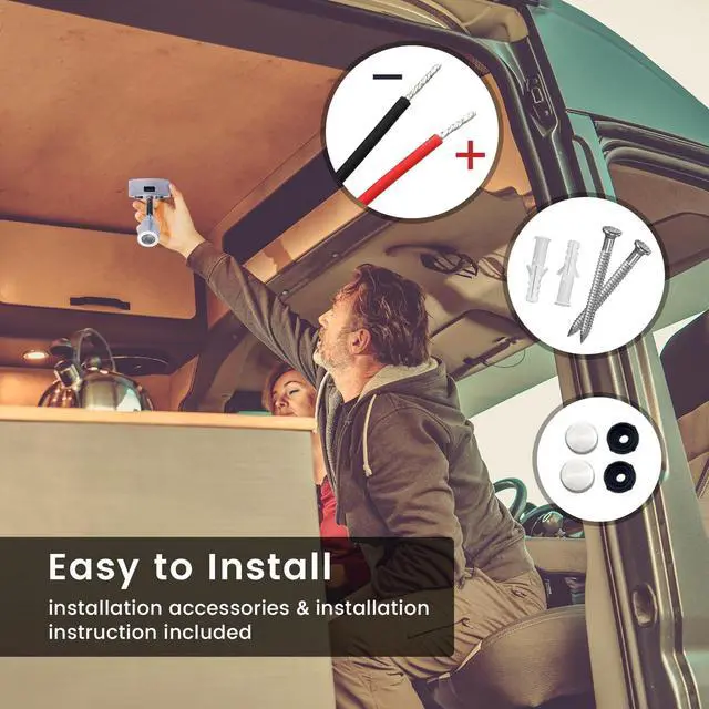 Alt view image 6 of 7 - 12V RV Reading Lights,12 Volt reading Light for rv Interior with USB Charger and Touch Switch, Bedside Reading Lamp,DC12-24V Rotatable Interior Lamp for Camper Van Travel Trailer,2-Pack