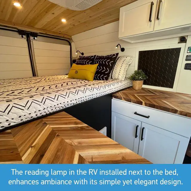 Alt view image 5 of 7 - 12V LED Reading Light RV Dimmable Reading Lamp with USB Charger 12 Volt Flexible Neck Light for Boat Camper Van Trailer Interior Lighting, Hard-Wired Surface Mount, 2-Pack