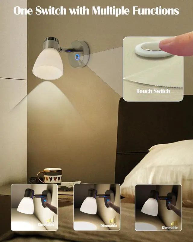 Alt view image 7 of 7 - RV Interior Lights LED 12V Fixtures Dimmable Boat Reading Lamp 12 Volts 3W Wall Sconce LED for Marine Caravan Camper Van Indoor Warm White Sconces Lighting