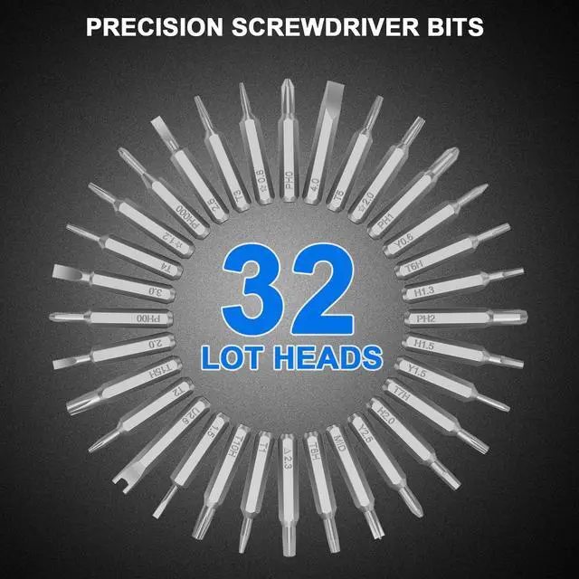 Alt view image 4 of 7 - Precision Screwdriver Set 33-In-1 Small Screwdriver Set,Mini Screwdriver Kit Magnetic Professional Electronic Repair Tool for PC,Computer,Laptop,Iphone,Cell Phone,MacBook,Tablet,Watch,Glasses